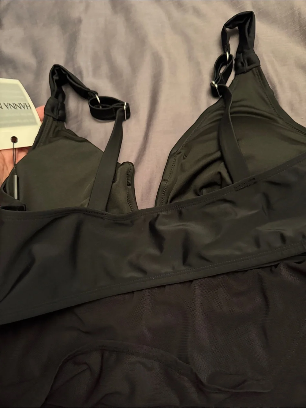 Women’s Black Bikini Top and Skirt Swim Set